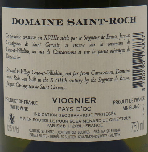 Cuvée Viognier St Roch du domaine Jeff Carrel