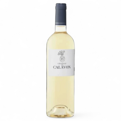 A bottle of Château Blanc 2023 wine from the Château de Calavon estate