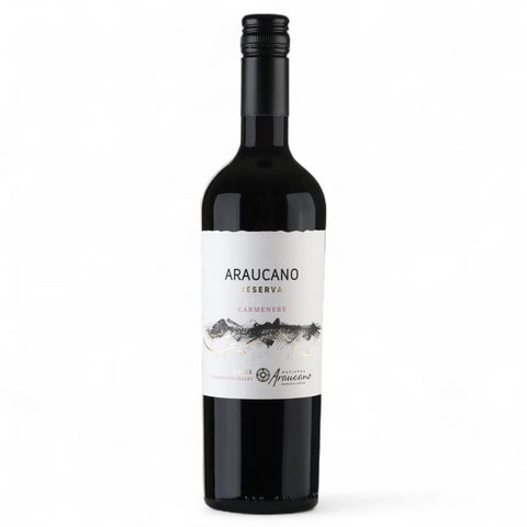 A bottle of Hacienda Araucano Carmenere wine from the Vignobles François Lurton estate