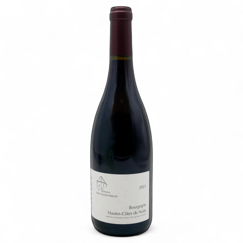 A bottle of 2024 Hautes Côtes de Nuits wine from the Naudin-Ferrand estate