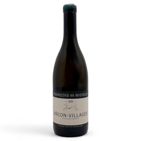 Bouteille de vin Mâcon Villages blanc sans sulfites ajoutés 2016 du domaine François de Nicolay
