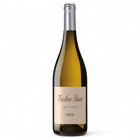 Bottle of 2025 Morillon white wine from the Jeff Carrel estate