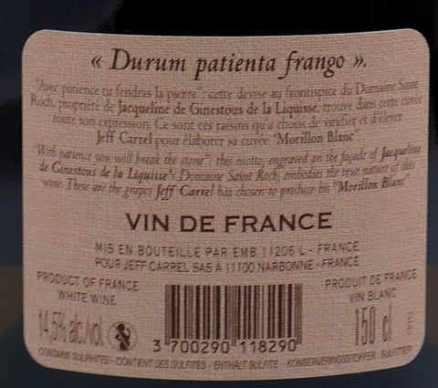 Cuvée Morillon du domaine Jeff Carrel