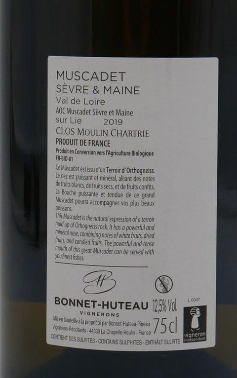 Cuvée Muscadet Clos Moulin Chartrie du domaine Bonnet Huteau