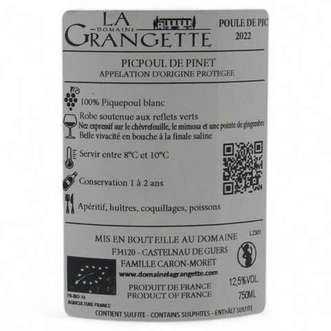 Bouteille de vin Poule de Pic 2024 du domaine Sarl CEP